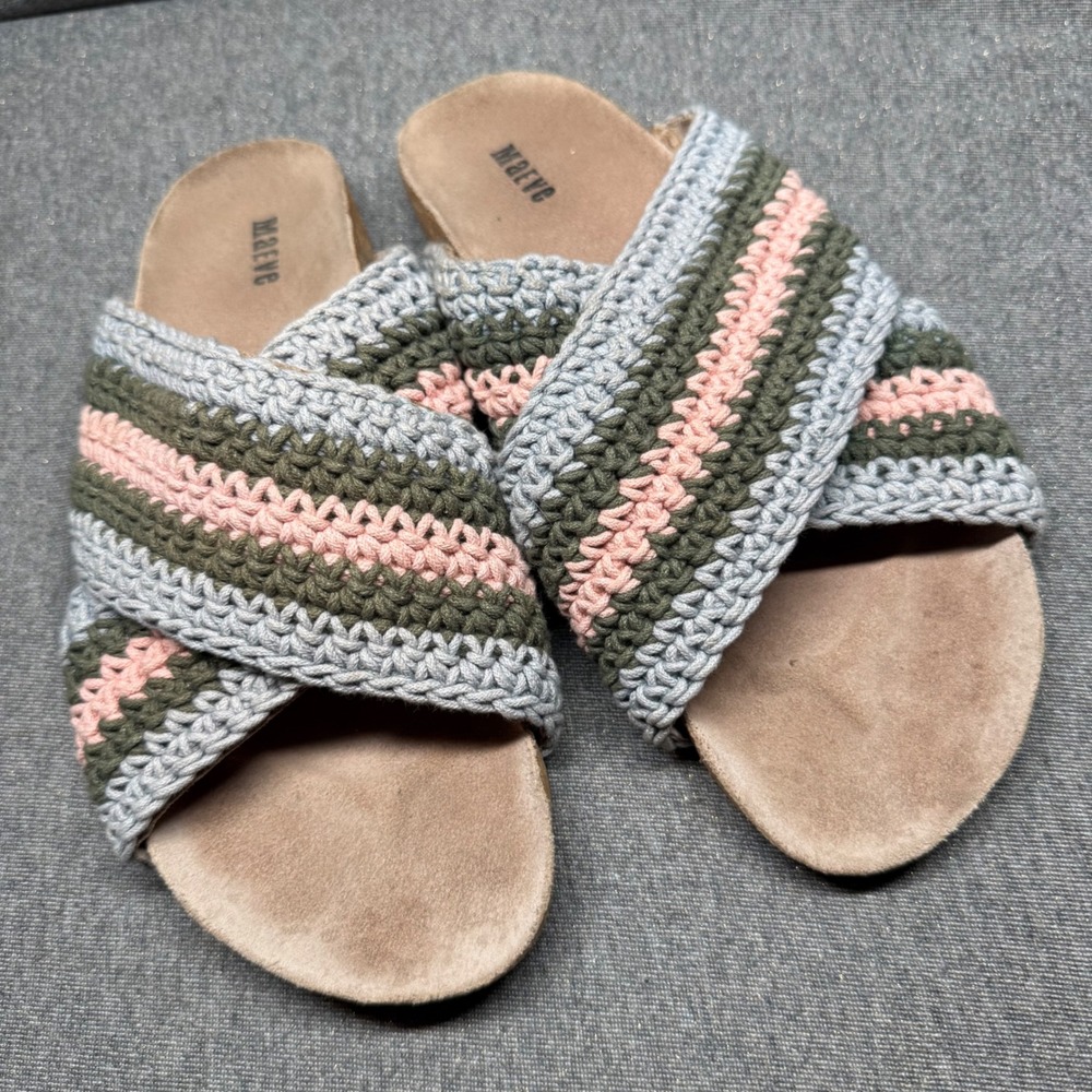 Boho Crochet Slides Sandals Multi Color Maeve Anthropologie 41